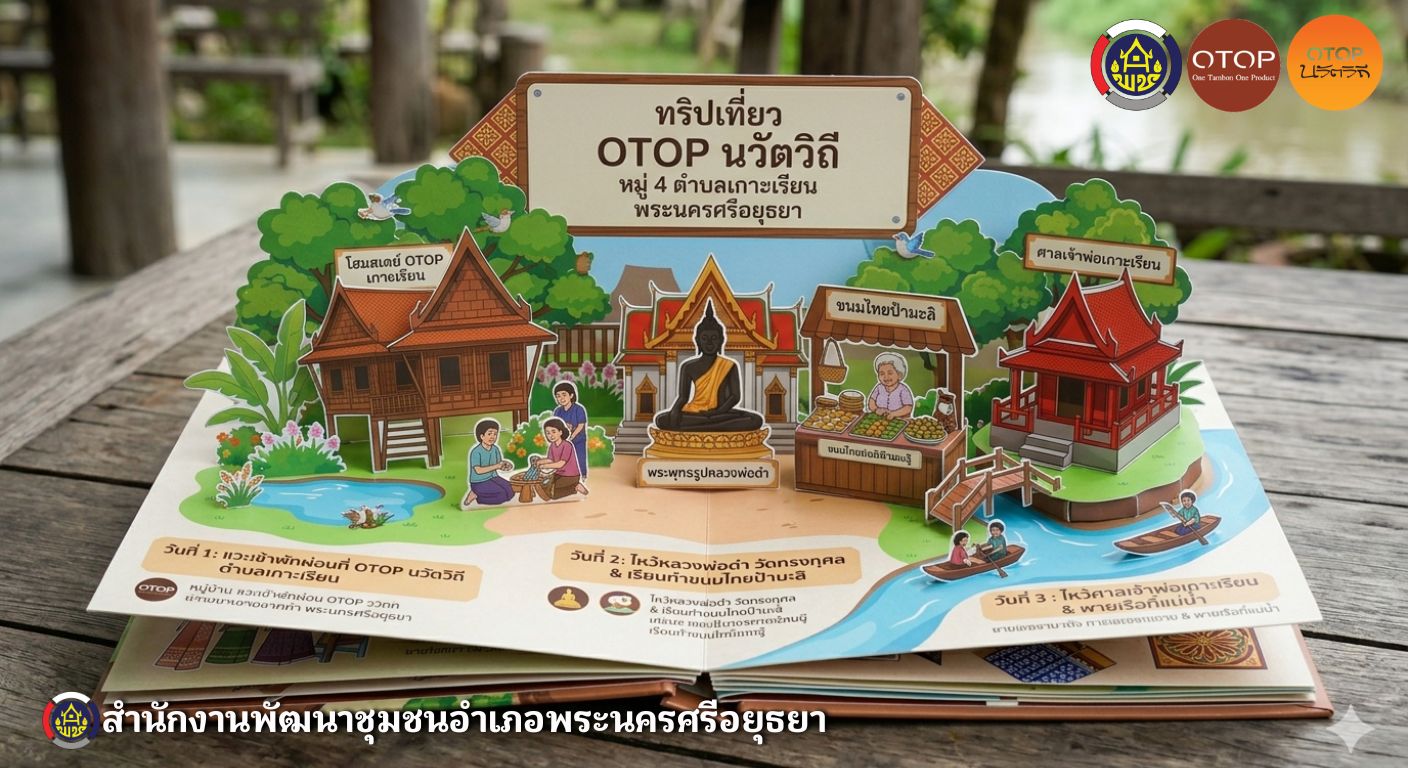 ✨สพอ.พระนครศรีอยุธยา ขอเชิญท่องเที่ยว ชอป ชม ชิม  วิสาหกิจชุมชนท่องเที่ยวเกาะเรียน